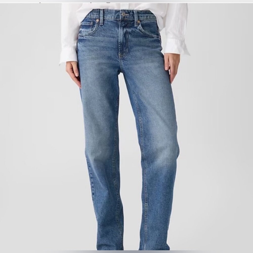 Gap women  Loose Mid Rise Jeans, Women’s, Stretch, Straight, size 32/32 blue